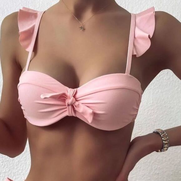 Mommy and me Striped & Flamingo Print‎ Tie Side Bikini Swimsuits - Picture 1 of 16